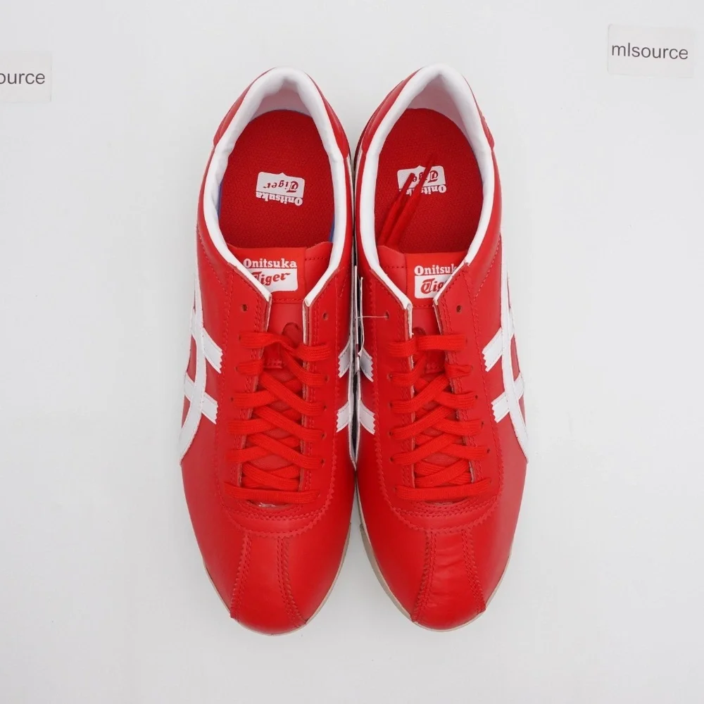 NEW Size 11 Men's Onitsuka Tiger Tiger Corsair EX Leather Platform Sneakers Red